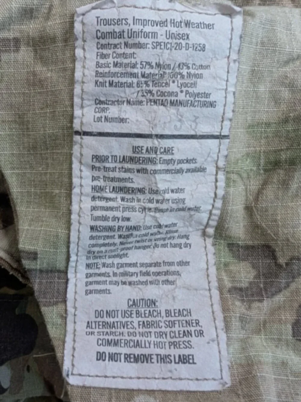 OCP Bottoms Camo Pants Military Uniform Men's MEDIUM LONG Operational Camouflage